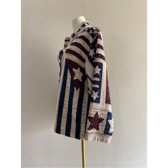 vintage sugar street weaver american flag knit tapestry jacket - Picture 3 of 5